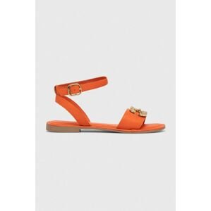 Kožené sandály Mexx Lena dámské, oranžová barva, MXCY011801W