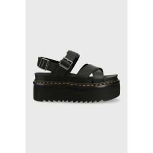 Kožené sandály Dr. Martens Voss II Quad dámské, černá barva, na platformě, DM30717001, DM30717001-Black
