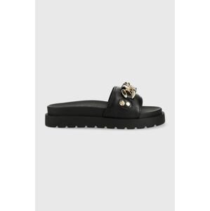 Pantofle Buffalo Eve Chain dámské, černá barva, na platformě, 1601254