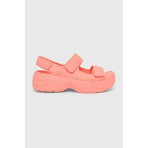 Sandály Crocs Skyline Slide dámské, oranžová barva, na platformě, 208183