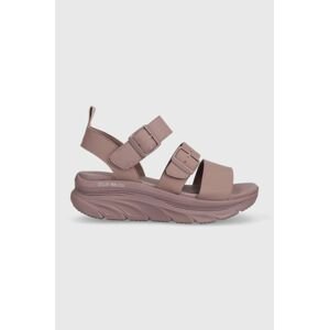Sandály Skechers RELAXED FIT dámské, růžová barva, na platformě