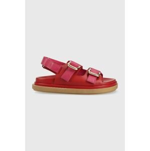 Kožené sandály Alohas Harper dámské, růžová barva, na platformě, S00516.20