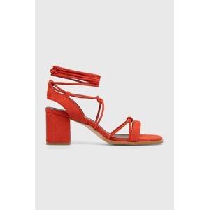 Semišové sandály Alohas Sophie červená barva