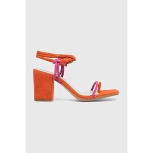Semišové sandály Alohas Grace oranžová barva, SAWDI2.19