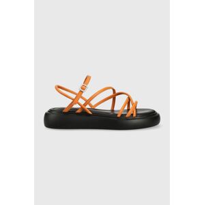Kožené sandály Vagabond Shoemakers Blenda dámské, oranžová barva, na platformě, 5519.801.44