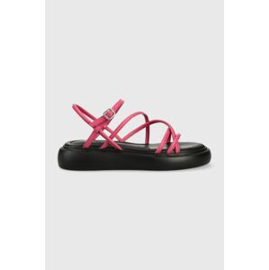 Kožené sandály Vagabond Blenda dámské, růžová barva, 5519.801.46