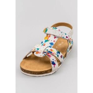 Dětské kožené sandály zippy bílá barva