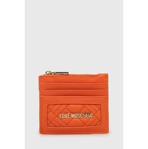 Pouzdro na karty Love Moschino oranžová barva