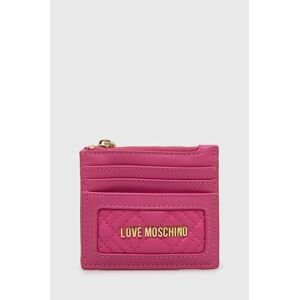 Pouzdro na karty Love Moschino růžová barva