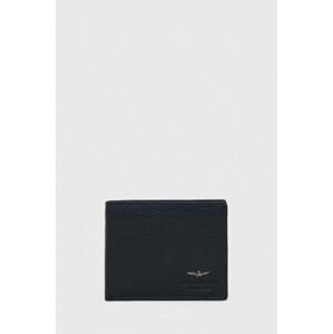 Kožená peněženka Aeronautica Militare tmavomodrá barva