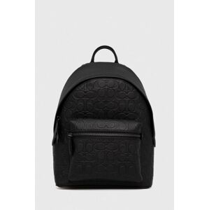 Kožený batoh Coach pánský, černá barva, malý, hladký