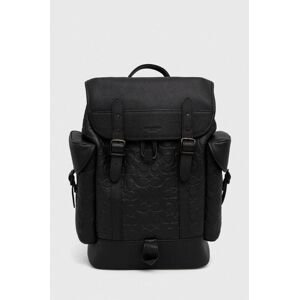 Kožený batoh Coach pánský, černá barva, velký, vzorovaný