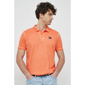 Bavlněné polo tričko Paul&Shark oranžová barva