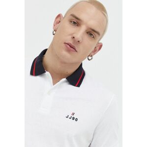 Bavlněné polo tričko Jack & Jones JJEJOE bílá barva, s aplikací, 12221190