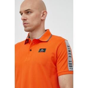 Bavlněné polo tričko La Martina oranžová barva, s potiskem