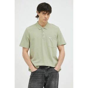 Bavlněné polo tričko Wrangler zelená barva