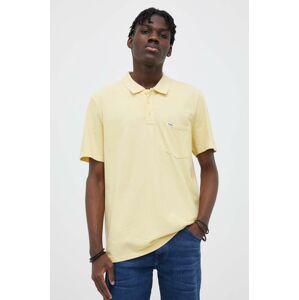 Bavlněné polo tričko Wrangler žlutá barva