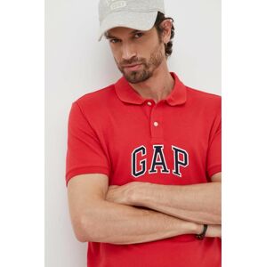 Polo tričko GAP červená barva, s aplikací