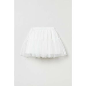 Dětská sukně OVS bílá barva, mini, áčková