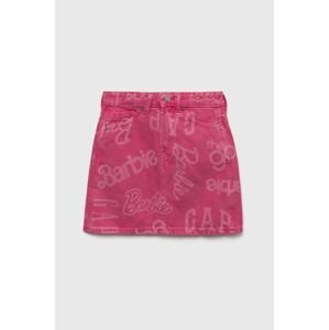 Dětská riflová sukně GAP růžová barva, mini