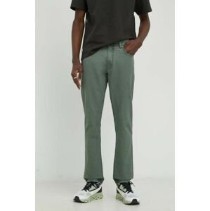 Kalhoty Wrangler Greensboro pánské, zelená barva, jednoduché