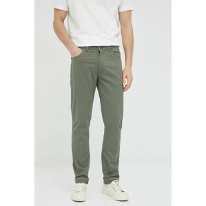 Kalhoty Wrangler pánské, zelená barva