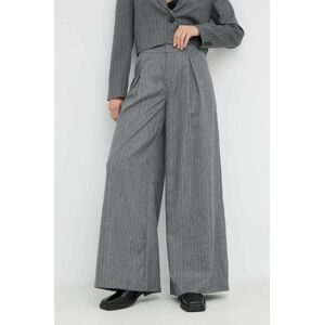 Kalhoty Gestuz dámské, šedá barva, široké, high waist