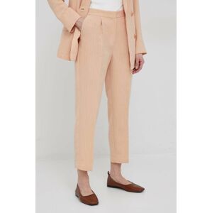 Kalhoty Pennyblack dámské, oranžová barva, jednoduché, high waist
