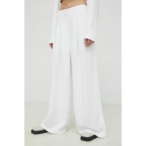 Kalhoty Herskind Lotus dámské, bílá barva, široké, high waist