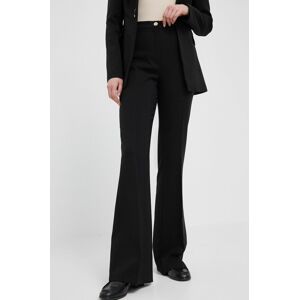Kalhoty Artigli dámské, černá barva, jednoduché, high waist