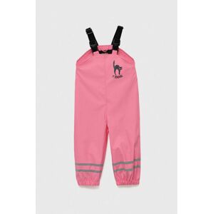 Dětské kalhoty do deště Mini Rodini růžová barva