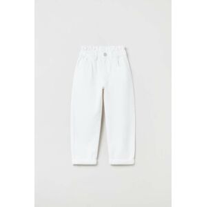 Dětské bavlněné kalhoty OVS bílá barva, hladké