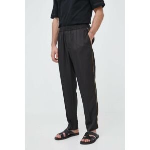 Kalhoty Emporio Armani pánské, černá barva, jednoduché