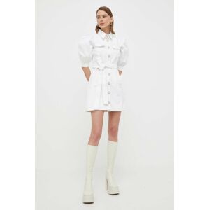 Džínové šaty Custommade bílá barva, mini