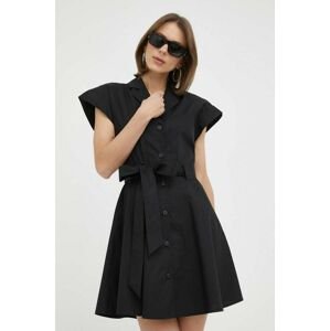 Bavlněné šaty Trussardi černá barva, mini