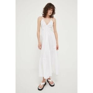 Bavlněné šaty Herskind bílá barva, maxi
