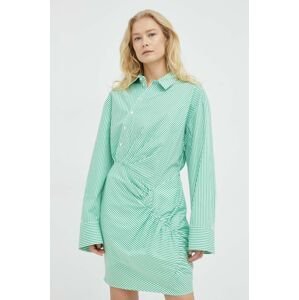 Bavlněné šaty Birgitte Herskind zelená barva, mini