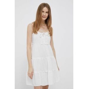 Bavlněné šaty GAP bílá barva, mini