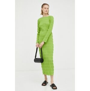 Šaty Résumé zelená barva, maxi