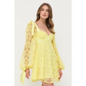 Šaty For Love & Lemons žlutá barva, mini