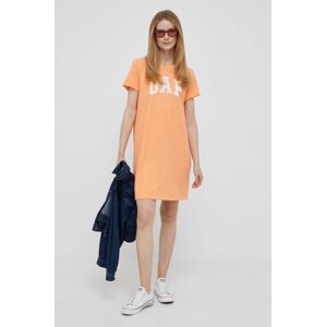 Bavlněné šaty GAP oranžová barva, mini