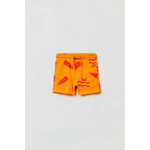 Dětské bavlněné šortky OVS oranžová barva