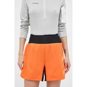 Sportovní šortky adidas TERREX Agravic dámské, oranžová barva, s potiskem, high waist