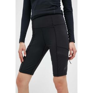 Sportovní šortky 4F dámské, černá barva, hladké, high waist