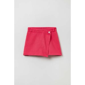 Dětské bavlněné šortky OVS růžová barva, hladké