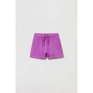 Dětské bavlněné šortky OVS fialová barva, hladké