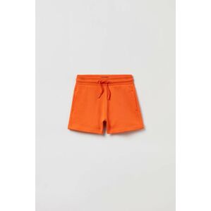 Dětské bavlněné šortky OVS oranžová barva, hladké