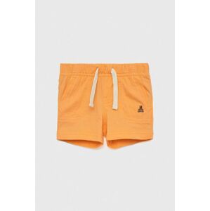 Dětské bavlněné šortky GAP oranžová barva, hladké