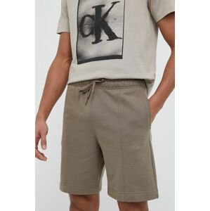 Tréninkové šortky Calvin Klein Performance Essentials hnědá barva