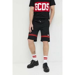 Bavlněné šortky GCDS pánské, černá barva